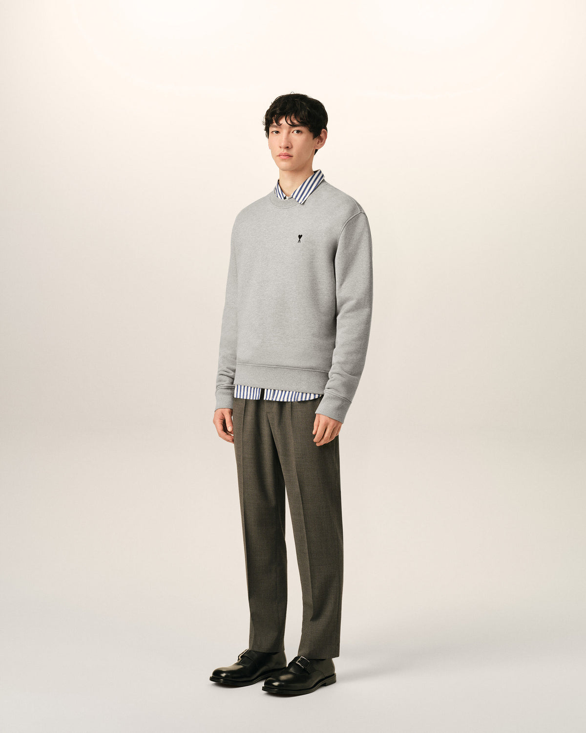 Grey cotton sweatshirt with Ami de Coeur - 6