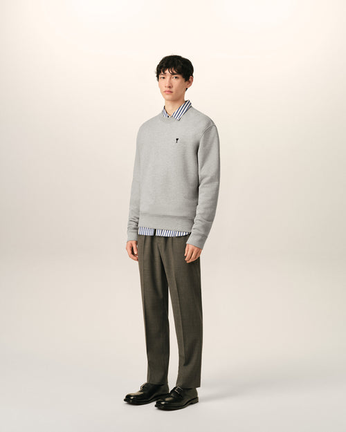 Grey cotton sweatshirt with Ami de Coeur - Man - 6 - AMI Paris - Ami Paris