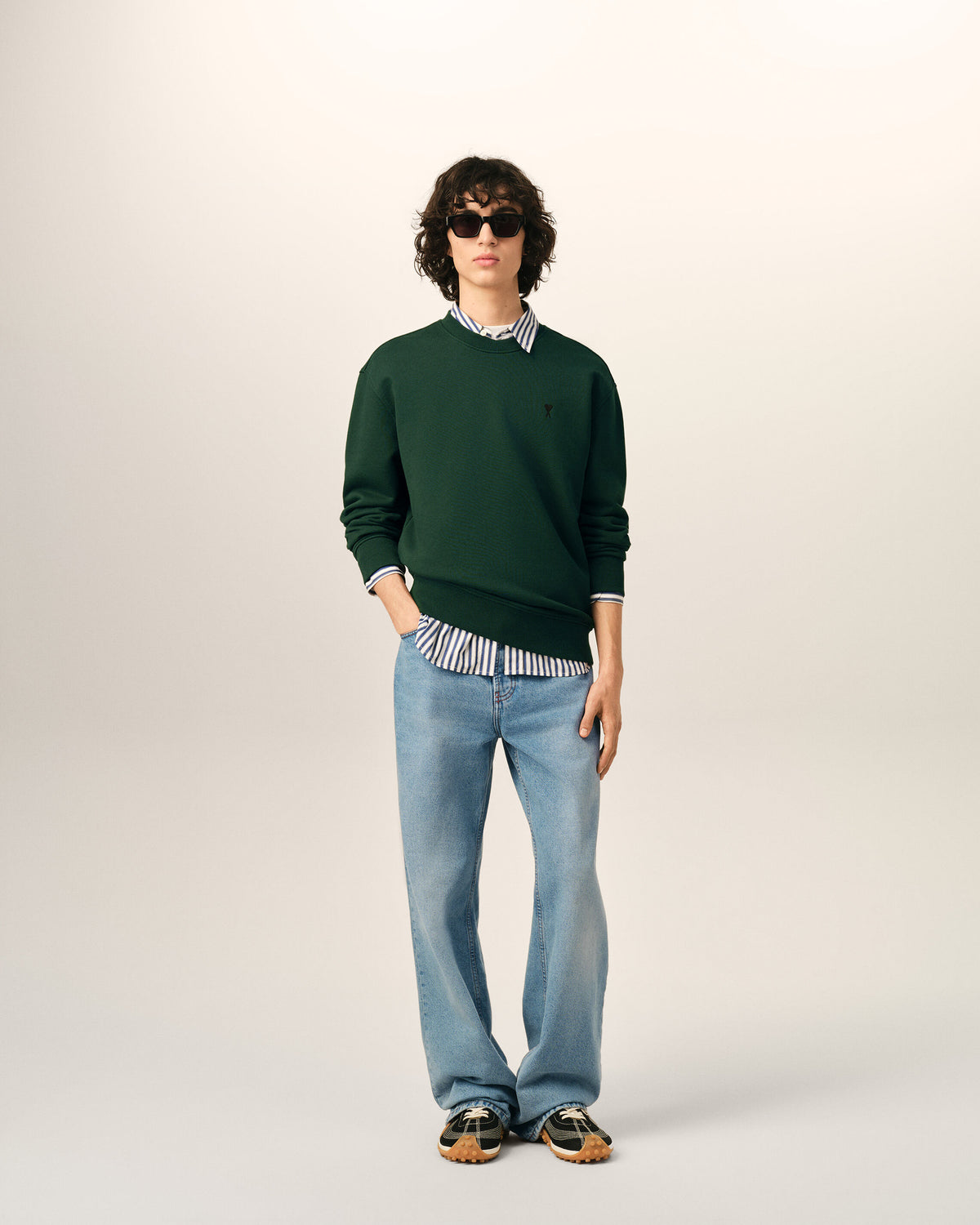 Ami de Coeur Sweatshirt aus grünem Baumwollstoff - 3