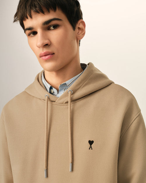 Sudadera con capucha Ami de Cœur de algodón beige - Hombre - 4 - AMI Paris - Ami Paris