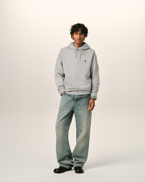 Hoodie gris en coton Ami de Coeur - Homme - 3 - AMI Paris - Ami Paris