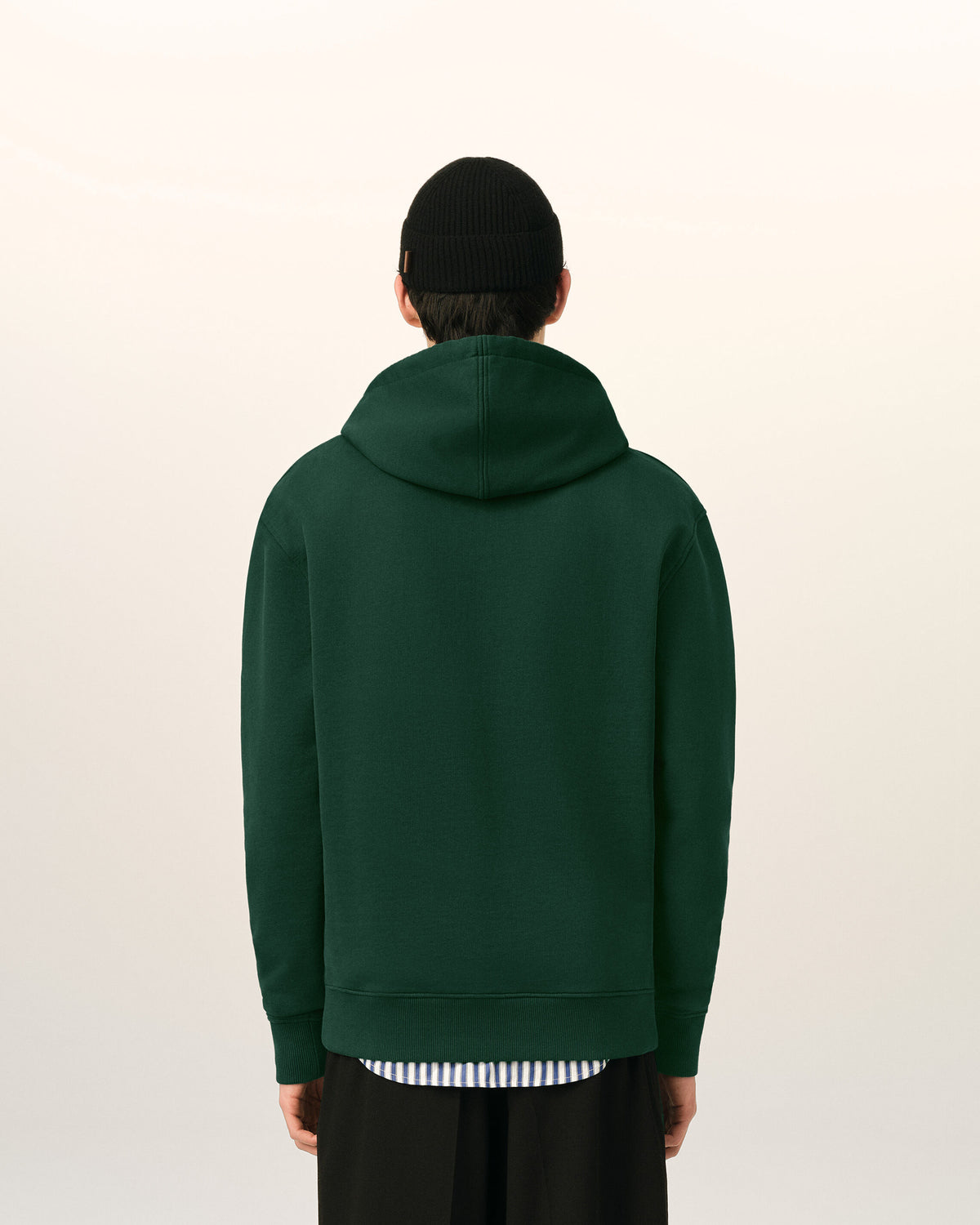 Green cotton hoodie with Ami de Coeur - 5