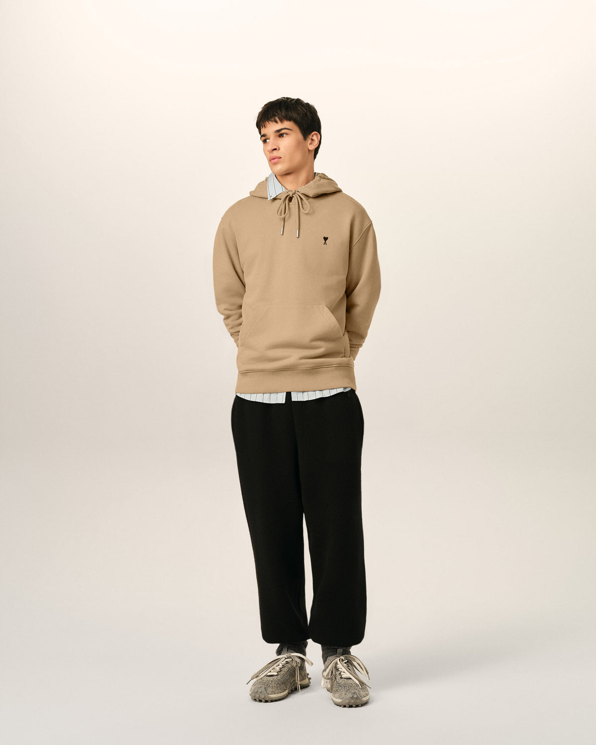 Sudadera con capucha Ami de Cœur de algodón beige - 3