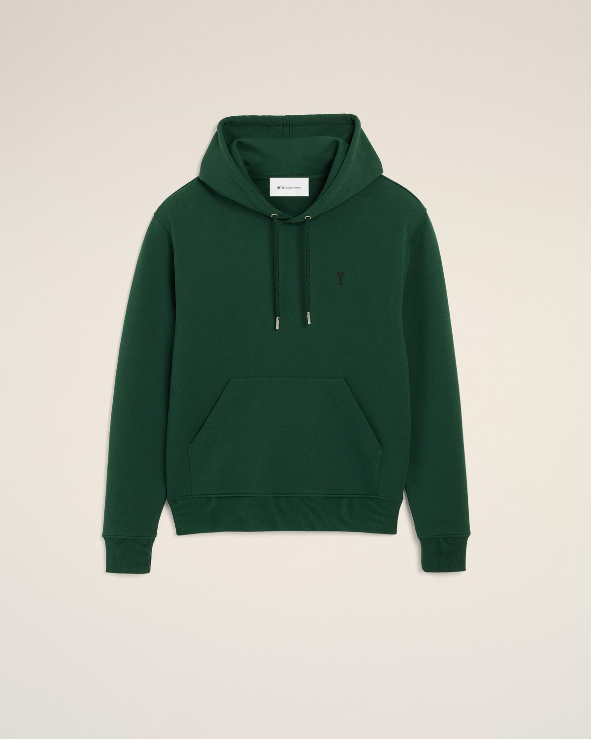 Green cotton hoodie with Ami de Coeur - 1