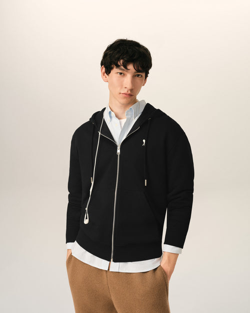 Cotton Ami De Coeur Zipped Hoodie - 2 - Ami Paris