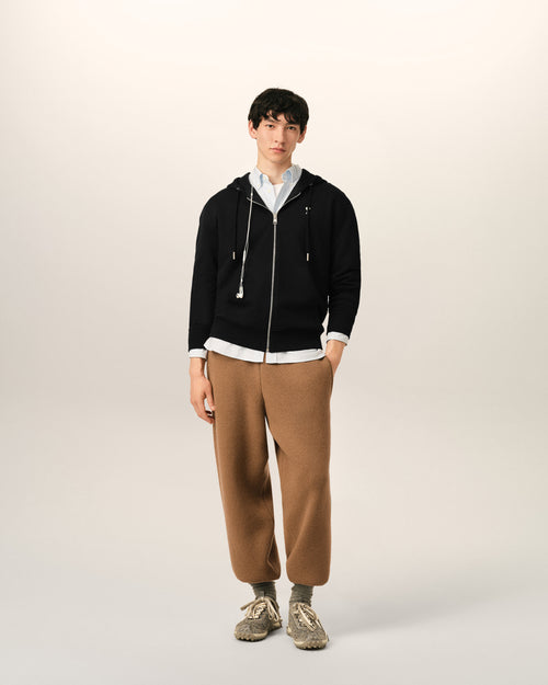 Black Cotton Ami De Coeur Zipped Hoodie - Man - 3 - AMI Paris - Ami Paris