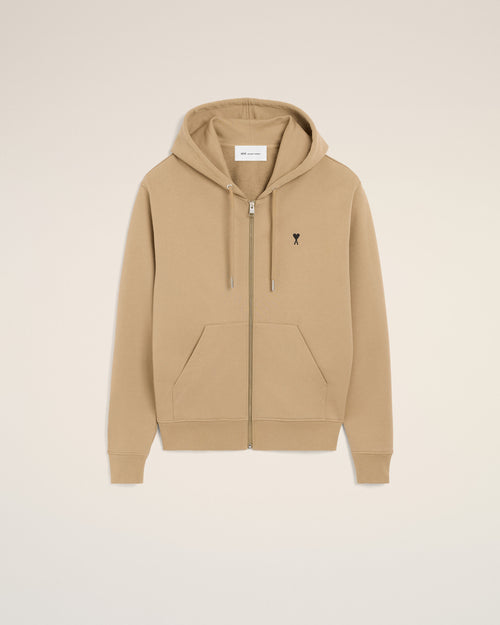 Hoodie beige zippé en coton Ami de Coeur - 1 - Ami Paris
