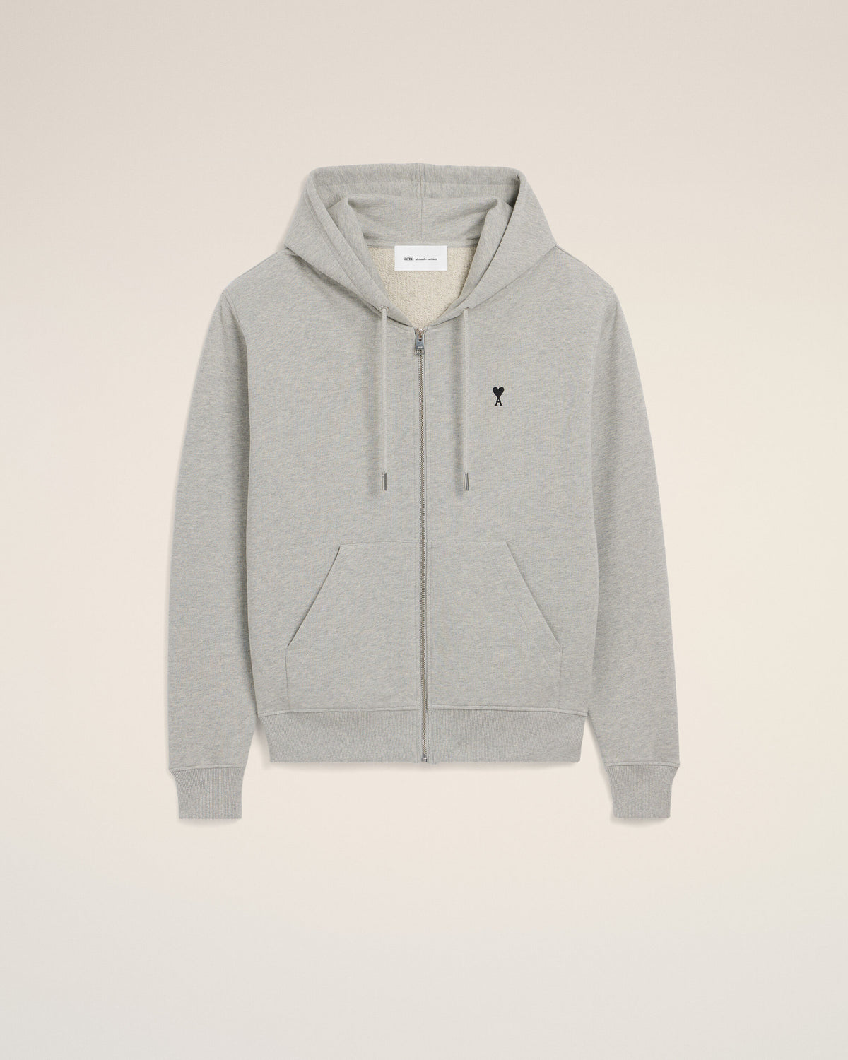 Hoodie gris zippé en coton Ami de Coeur - 1
