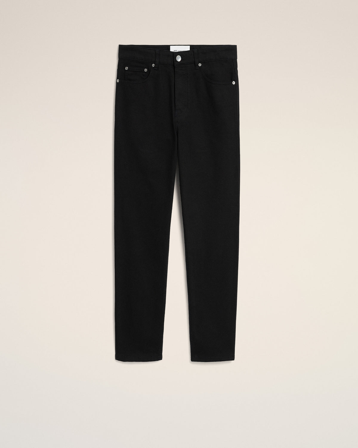Black tapered-fit cotton jeans - 1