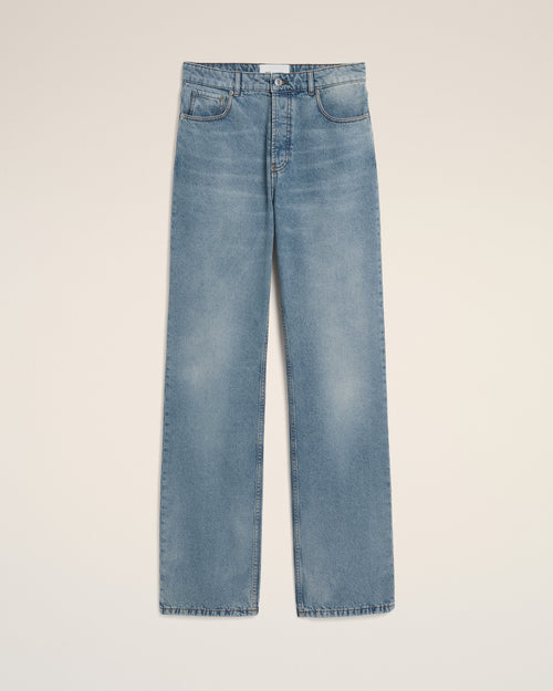 Blue large-fit cotton jeans - 1 - Ami Paris
