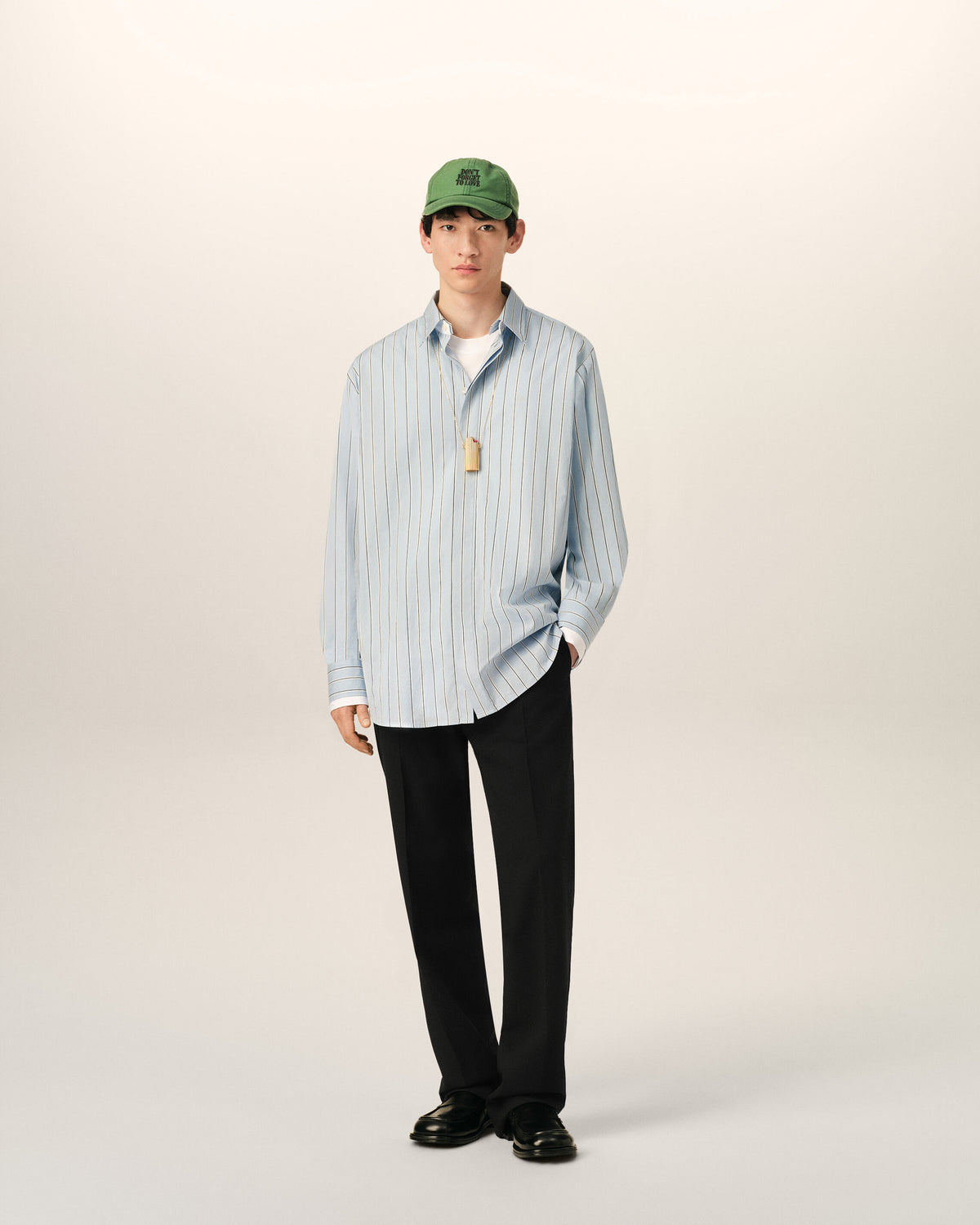 Black straight-fit wool trousers - 2