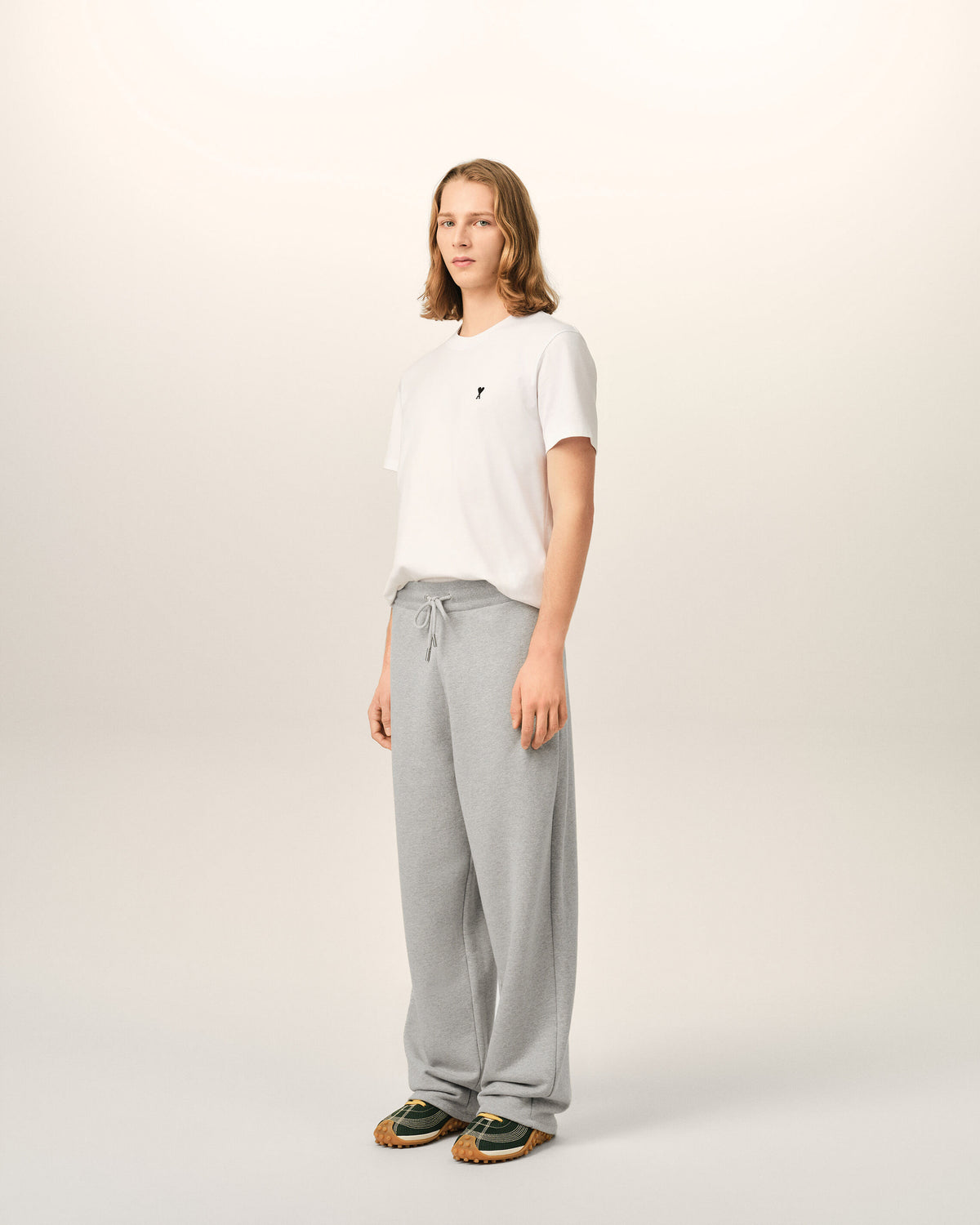 Grey cotton track pants with Ami de Coeur - 6