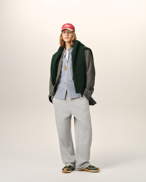 Grey cotton track pants with Ami de Coeur - Man - 2 - AMI Paris - Ami Paris