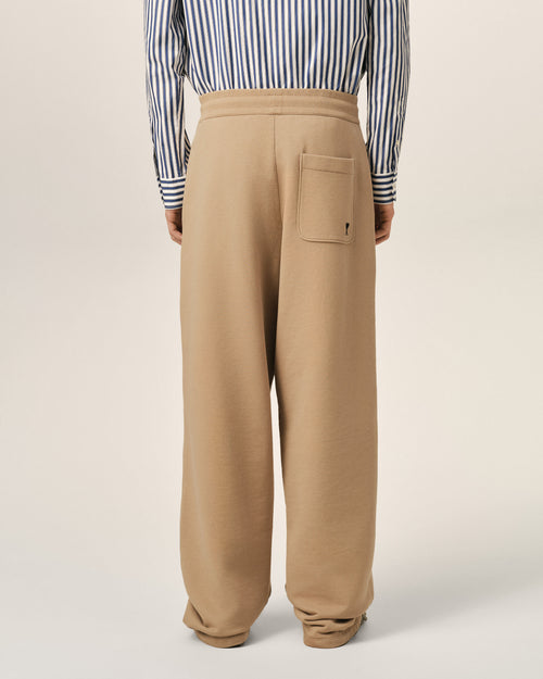 Beige cotton track pants with Ami de Coeur - Man - 4 - AMI Paris - Ami Paris