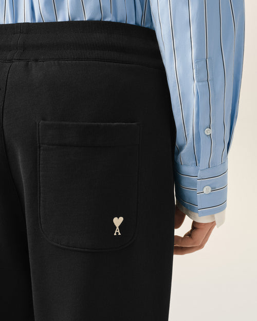 Black cotton track pants with Ami de Coeur - Man - 5 - AMI Paris - Ami Paris