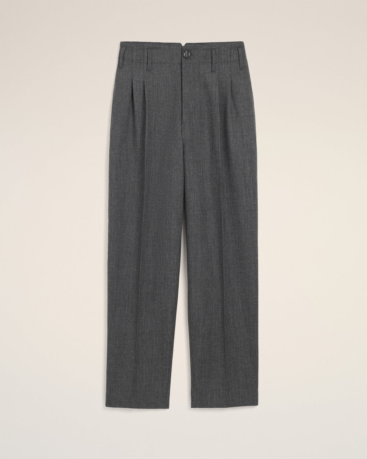 Grey two-pleats wool trousers - 1