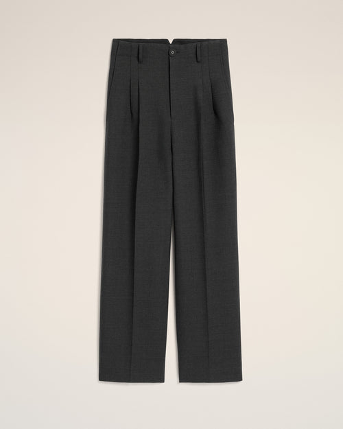 Grey high-waisted carrot-fit wool trousers - 1 - Ami Paris