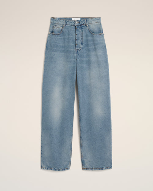 Vaqueros baggy de algodón azul - 1 - Ami Paris