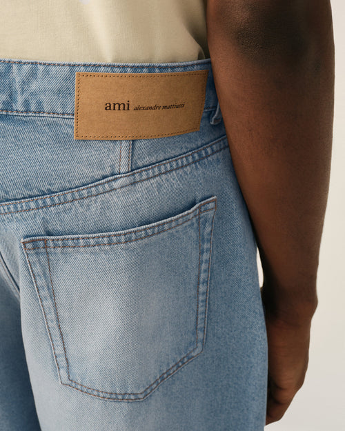 Blue baggy-fit cotton jeans - Man - 5 - AMI Paris - Ami Paris