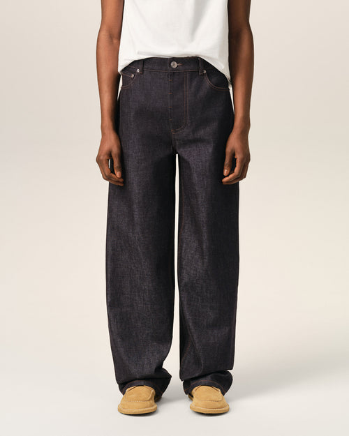 Blue baggy-fit cotton jeans - Man - 3 - AMI Paris - Ami Paris
