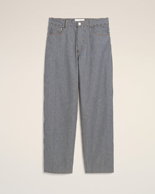 Jeans taglio baggy in cotone blu - 1 - Ami Paris