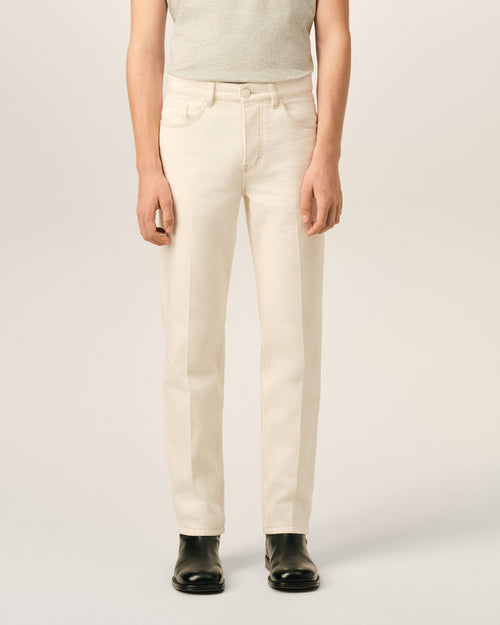 White parisian-fit cotton jeans - Man - 3 - AMI Paris - Ami Paris