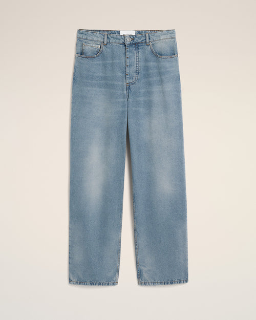 Blue baggy-fit cotton jeans - Man - 1 - AMI Paris - Ami Paris