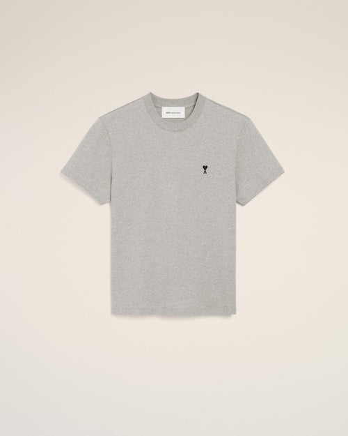 Camiseta Ami de Cœur de algodón gris - GRIS CENIZA JASPEADO - Ami Paris