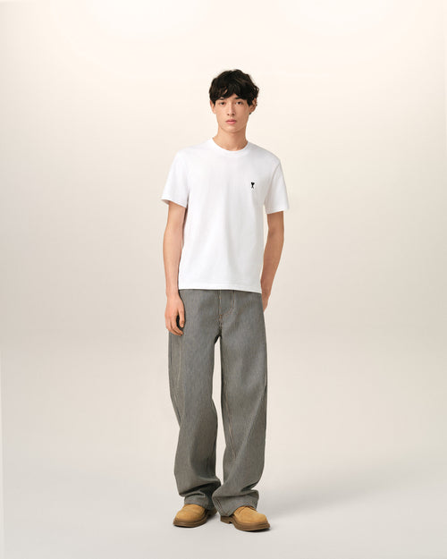 White cotton t-shirt with Ami de Coeur  - Man - 3 - AMI Paris - Ami Paris