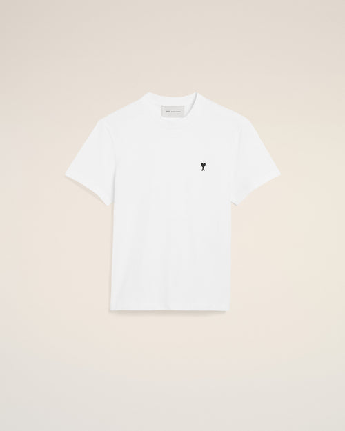 White cotton t-shirt with Ami de Coeur  - 1 - Ami Paris