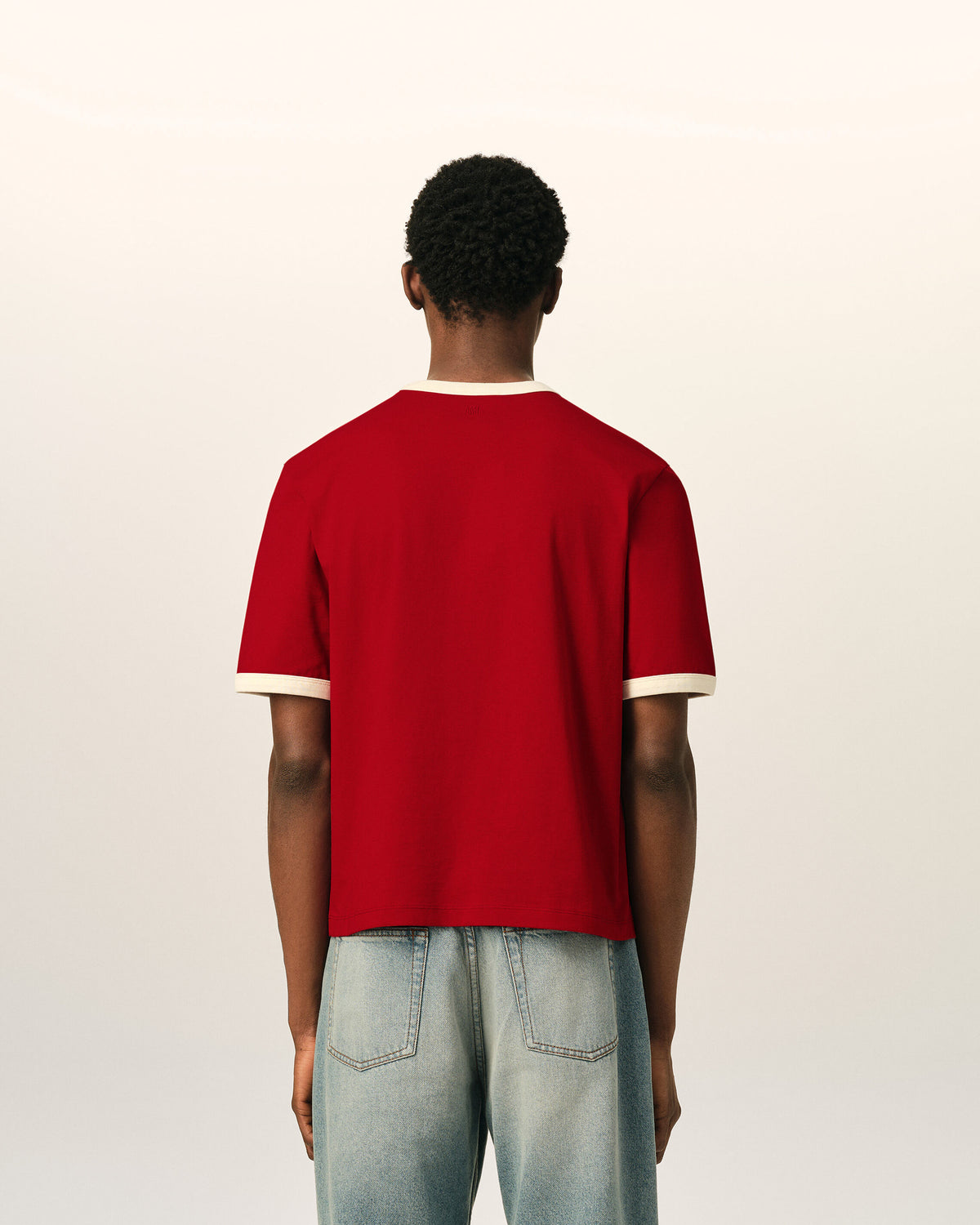 Camiseta Ami de Cœur de algodón rojo con contraste - 5