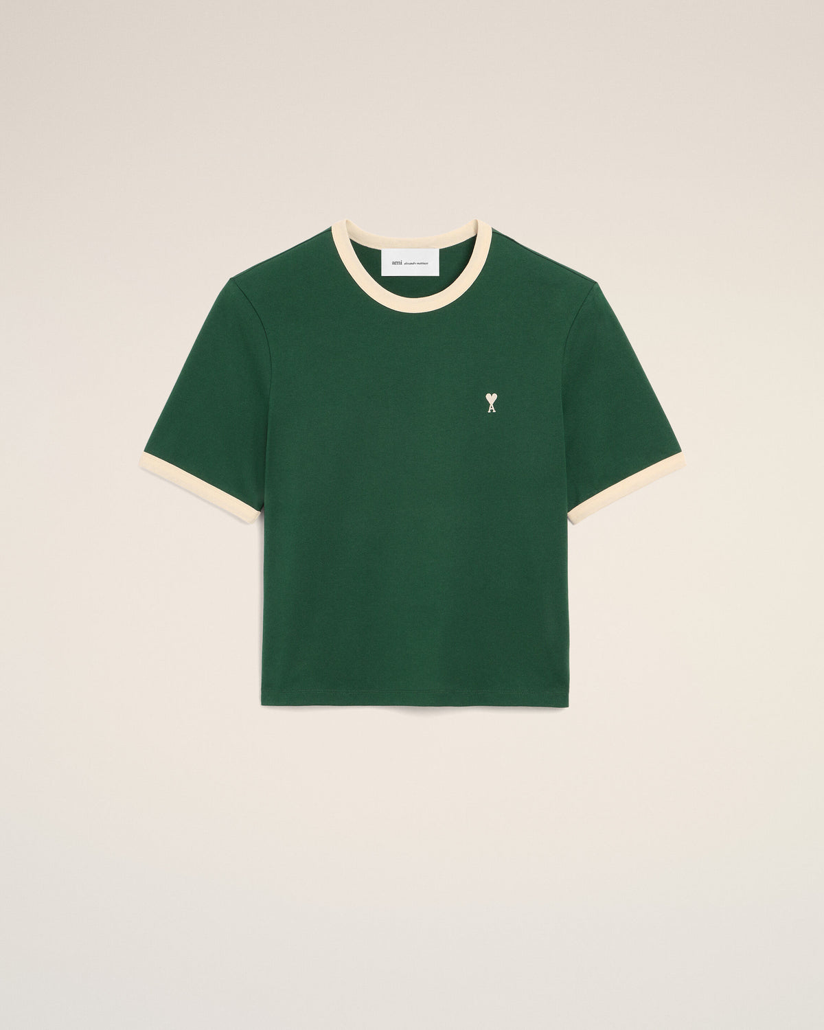 Green contrasted cotton t-shirt with Ami de Coeur - 1