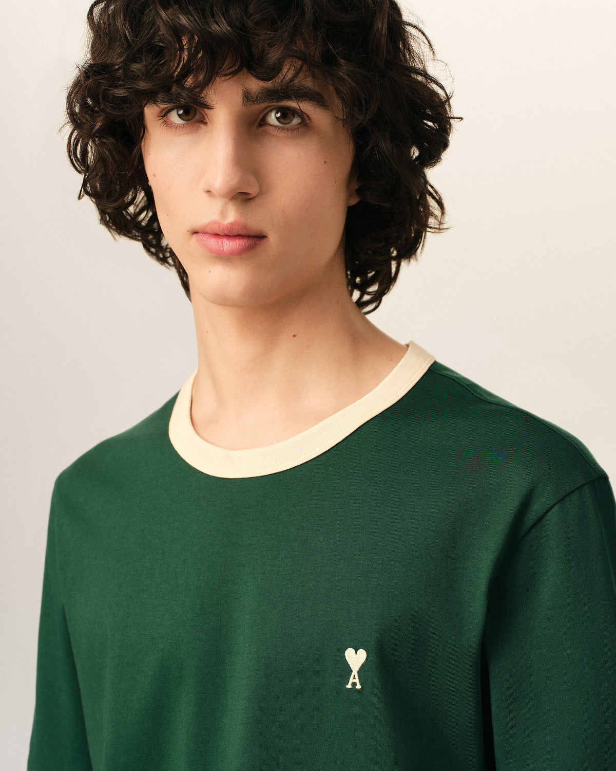Green contrasted cotton t-shirt with Ami de Coeur - 4