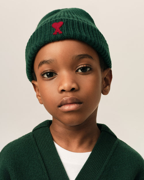 Bonnet vert en laine Ami de Coeur - Homme - 2 - AMI Paris - Ami Paris