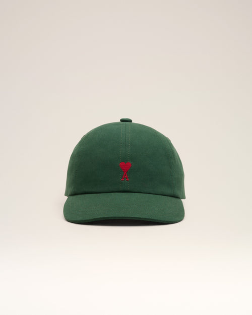 Green cotton cap with Ami de Coeur - Woman - 8 - AMI Paris - Ami Paris