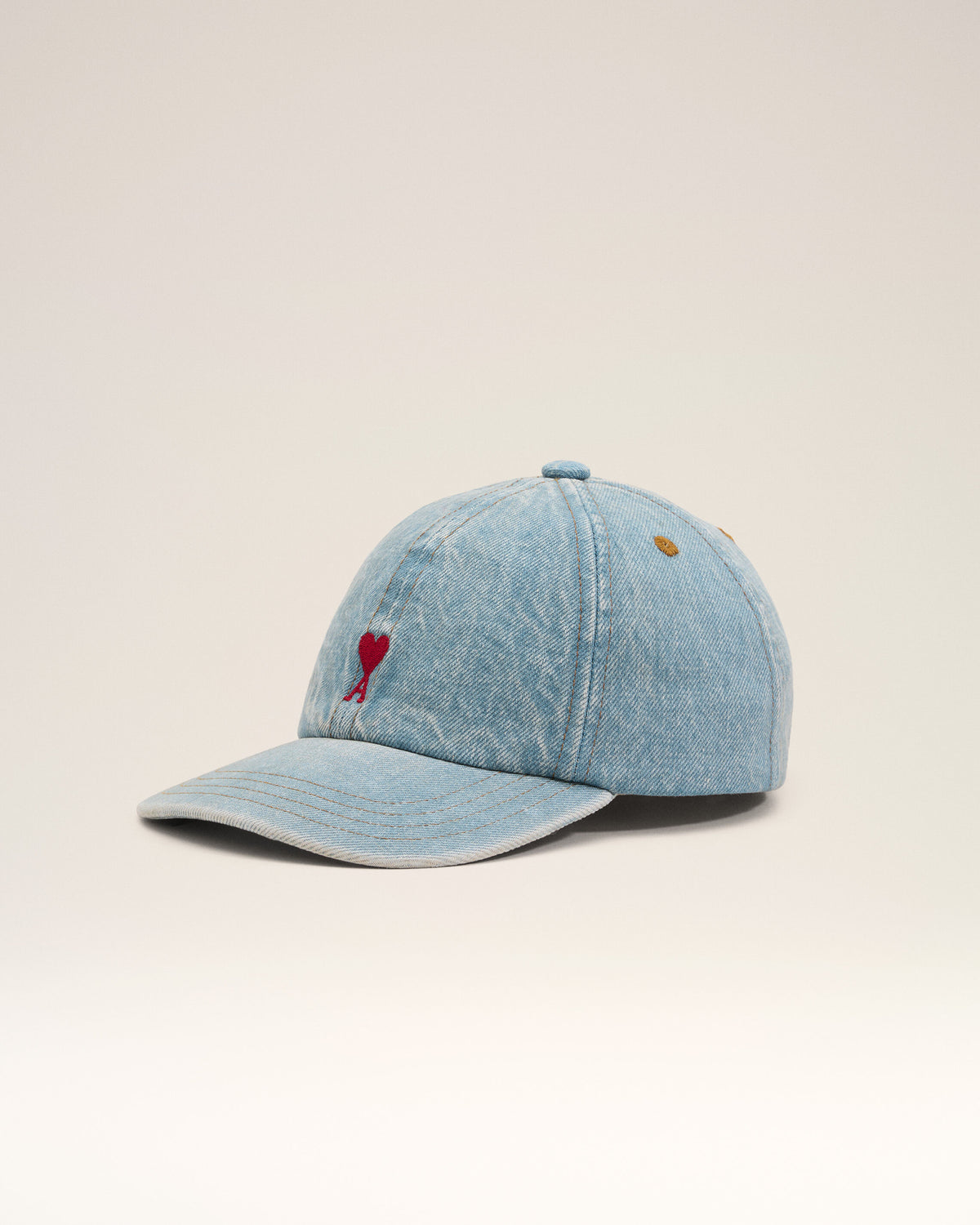 Blue denim cotton cap with Ami de Coeur - 5