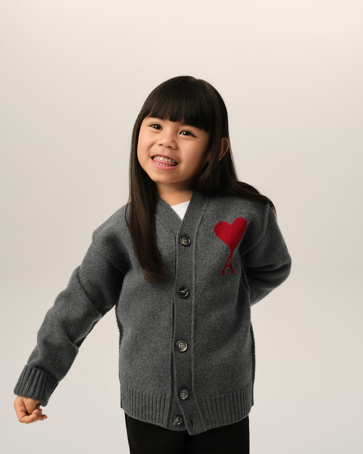 Cardigan gris en laine Ami de Coeur - 6