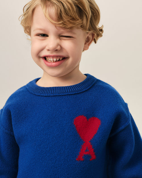 Pull bleu en laine Ami de Coeur - Homme - 3 - AMI Paris - Ami Paris
