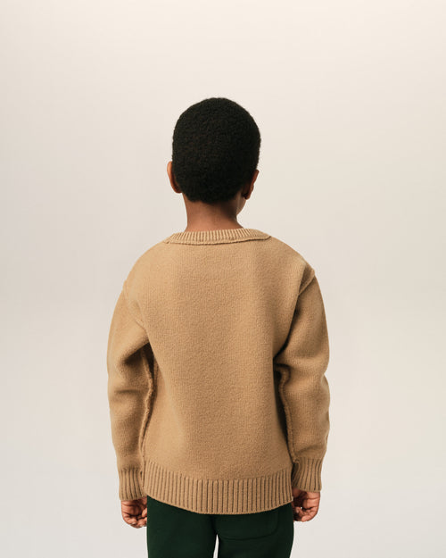 Pull Marron Col Rond Ami De Coeur En Laine - Homme - 4 - AMI Paris - Ami Paris