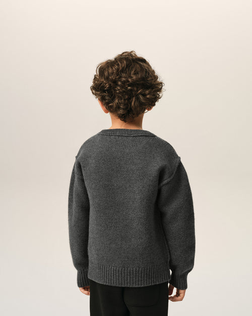 Pull gris en laine Ami de Coeur - Homme - 4 - AMI Paris - Ami Paris
