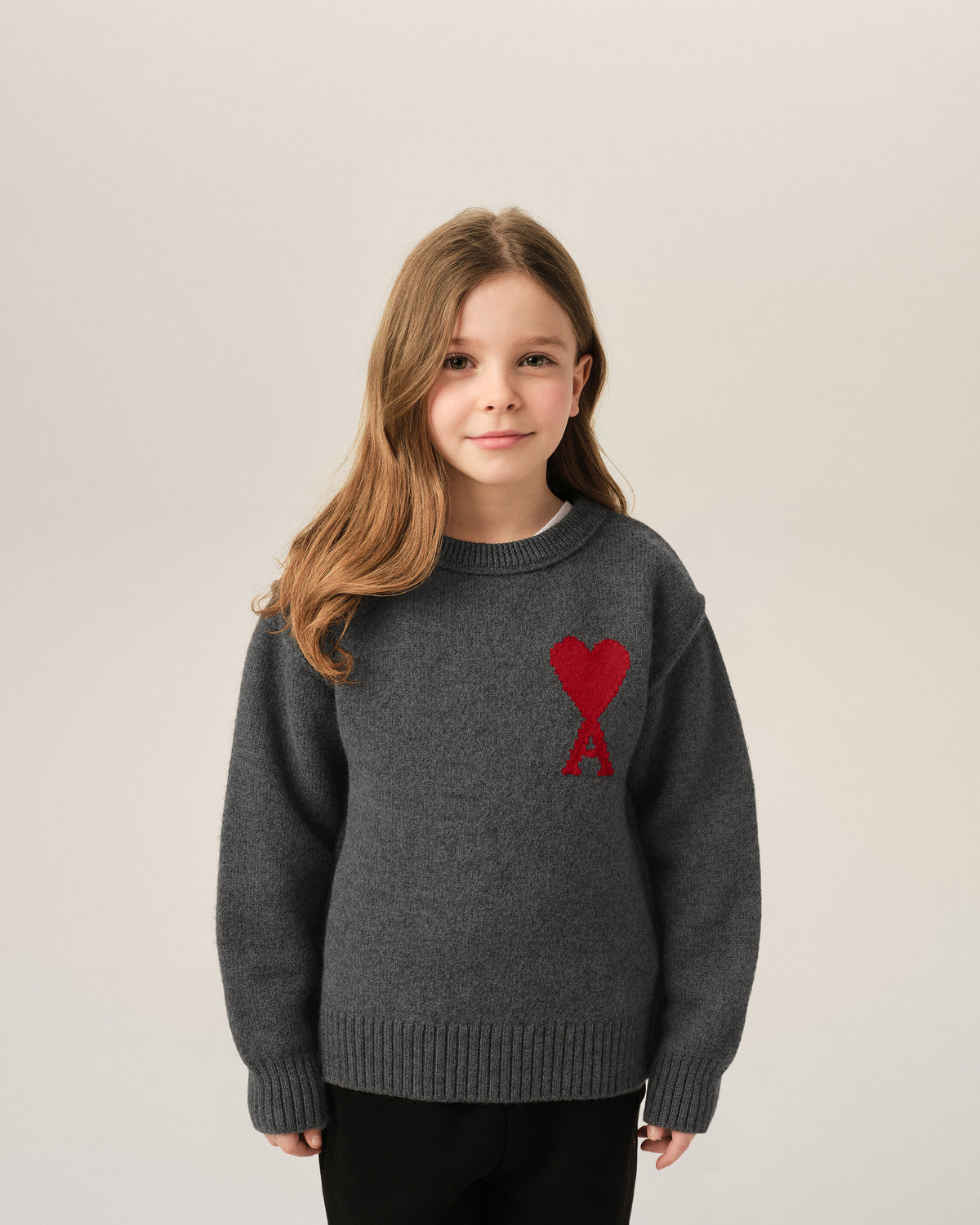 Pull gris en laine Ami de Coeur - 6