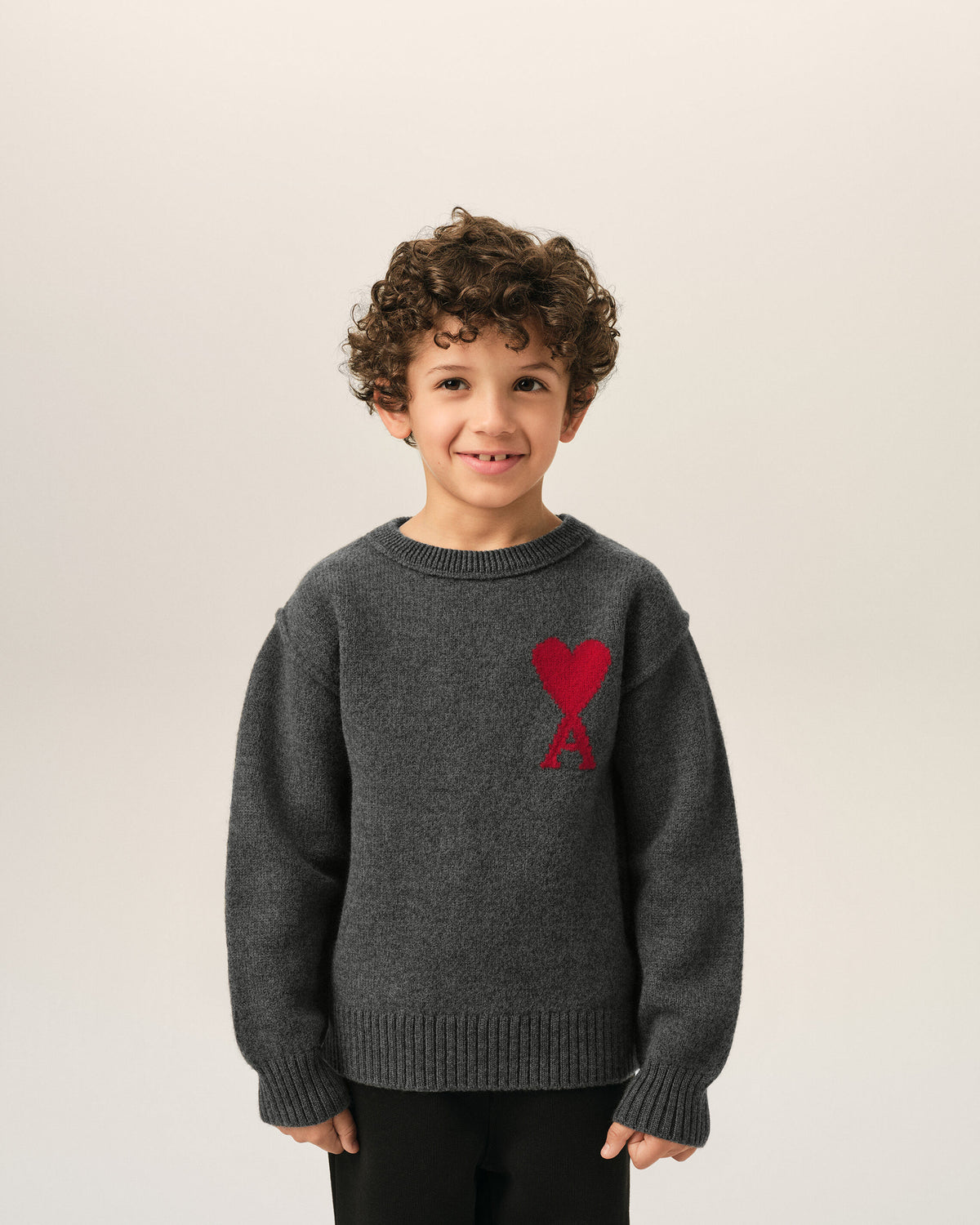 Pull gris en laine Ami de Coeur - 2