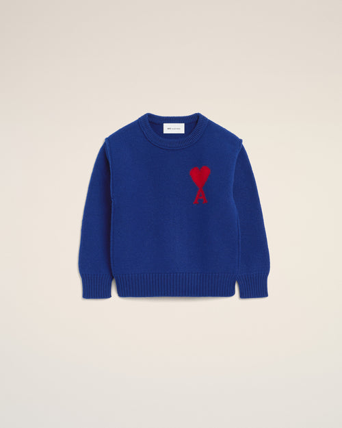 Pull bleu en laine Ami de Coeur - Femme - 5 - AMI Paris - Ami Paris