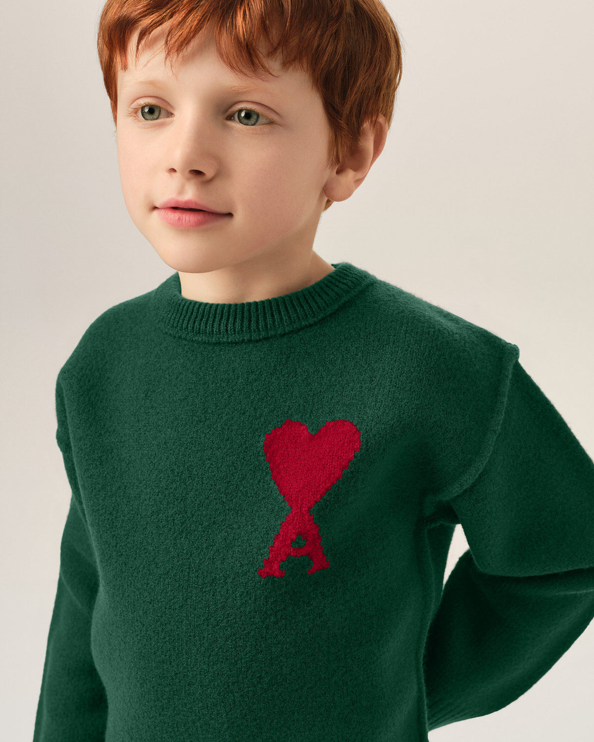 Pull vert en laine Ami de Coeur - 3