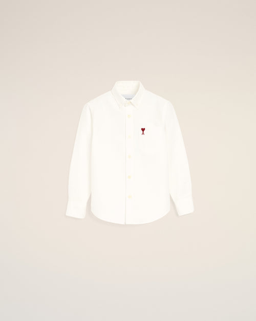 White cotton shirt with Ami de Coeur - 1 - Ami Paris