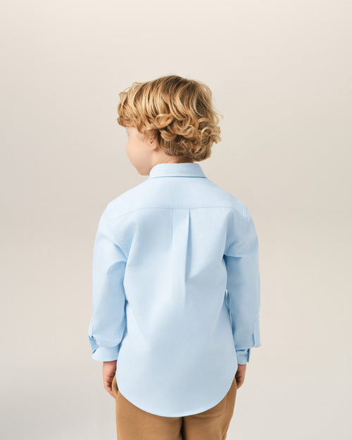 Blue cotton shirt with Ami de Coeur - Man - 4 - AMI Paris - Ami Paris