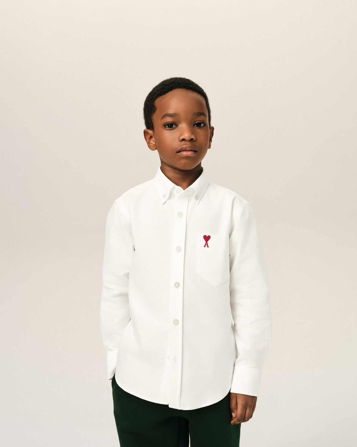 White cotton shirt with Ami de Coeur - 2