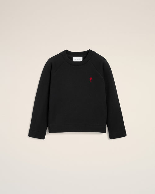 Black cotton sweatshirt with Ami de Coeur - 1 - Ami Paris