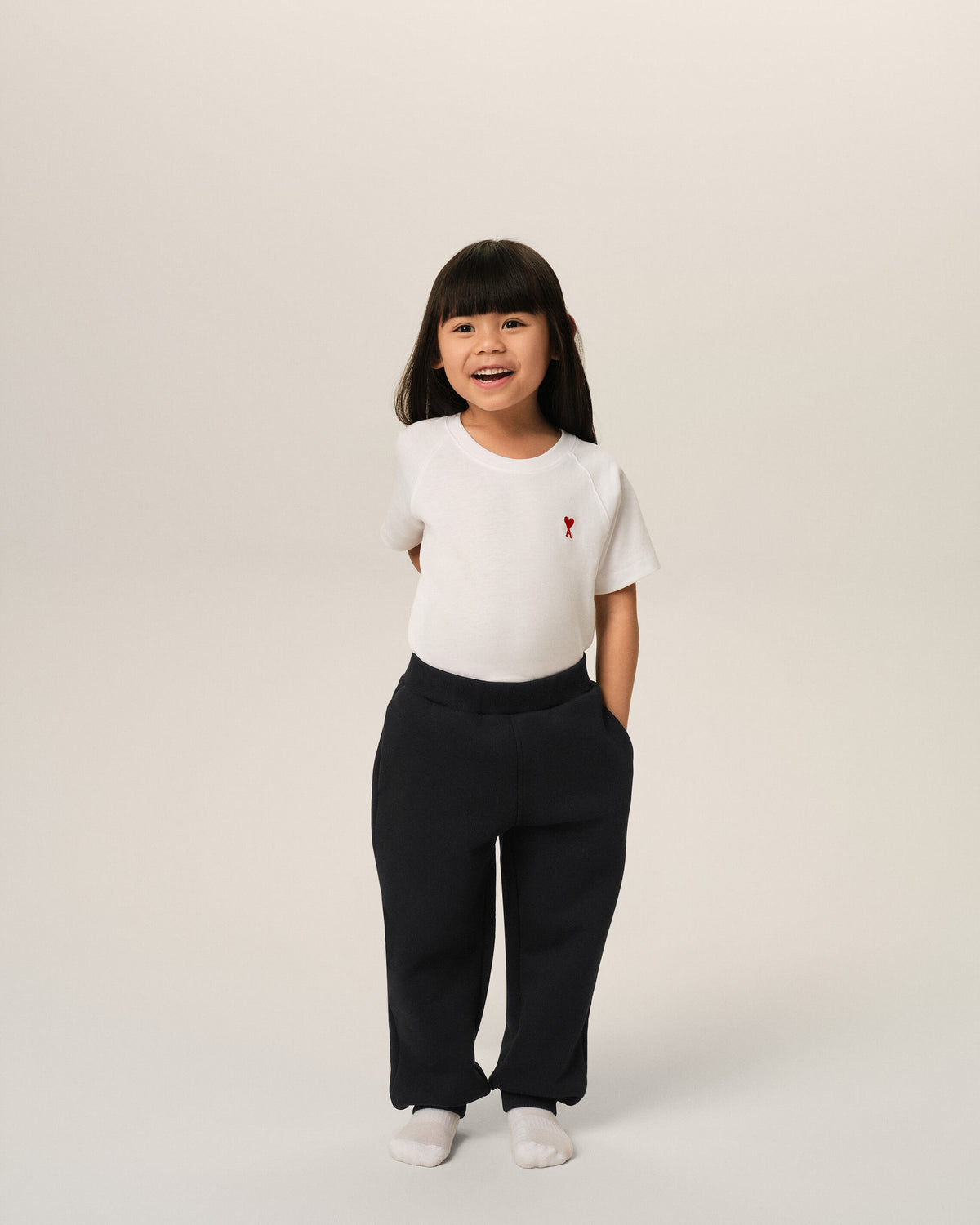 Black cotton track pants with Ami de Coeur - 6