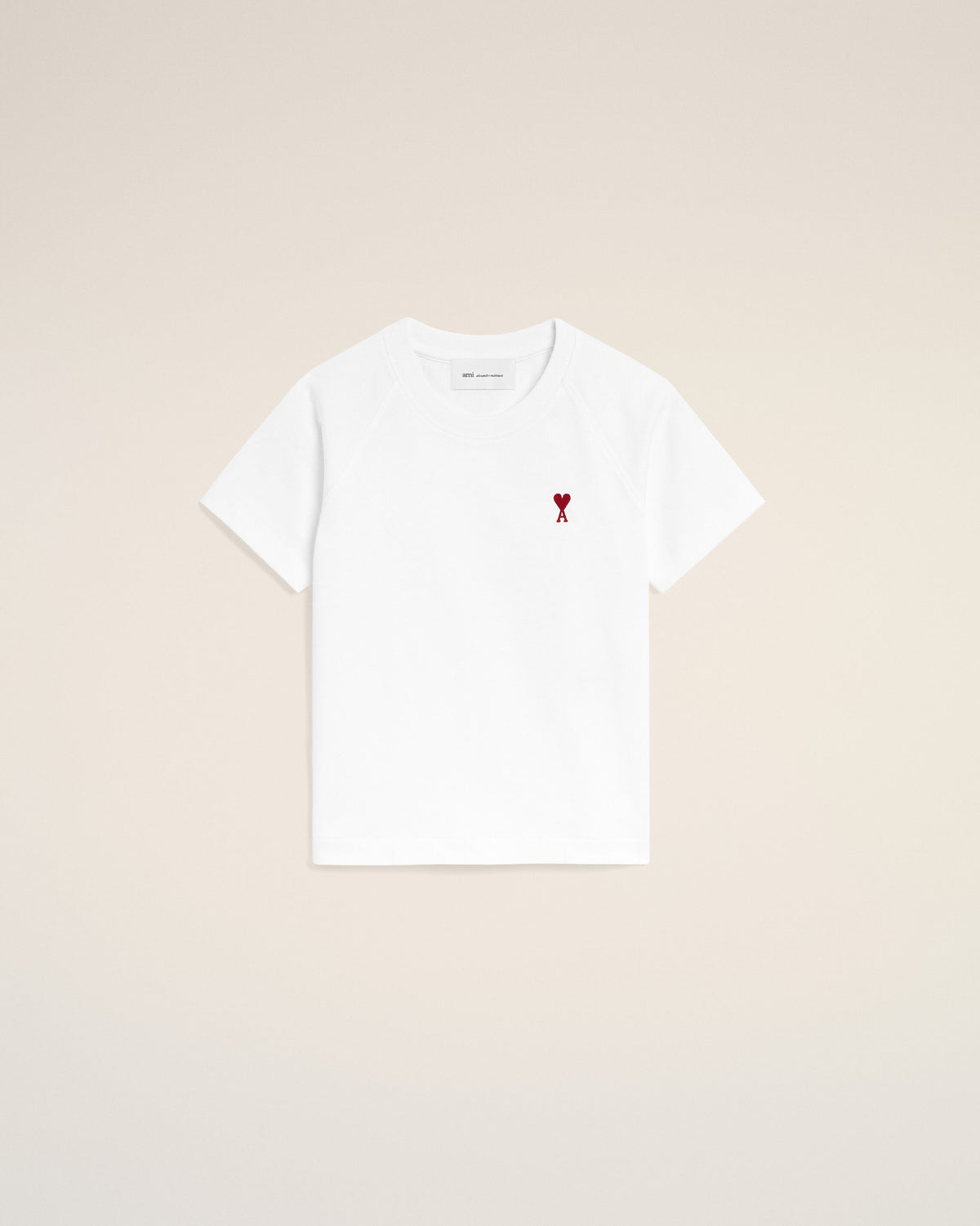 White cotton t-shirt with Ami de Coeur - 1